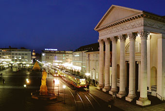 Marktplatz Karlsruhe  Nachtpanorama